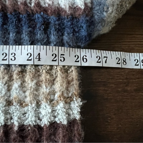 Charlie B Women’s Striped V-neck Sweater Boxy Oversized Sz XL Multi Colour Wool - Picture 2 of 10